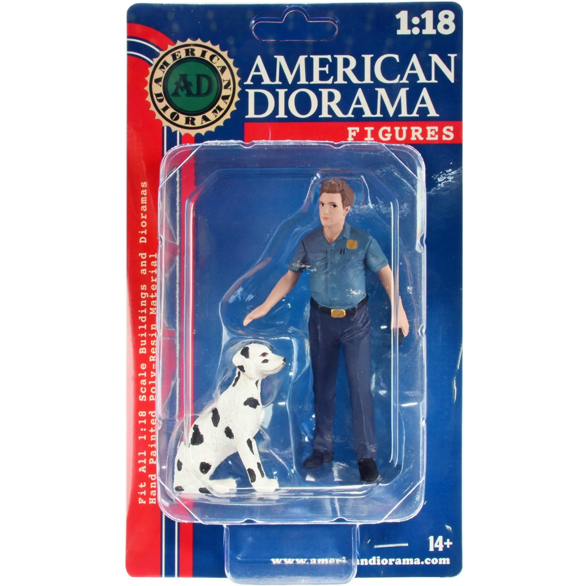 American Diorama Figures - Firefighters Fire Trainer and Dog for 1/18 Scale Models