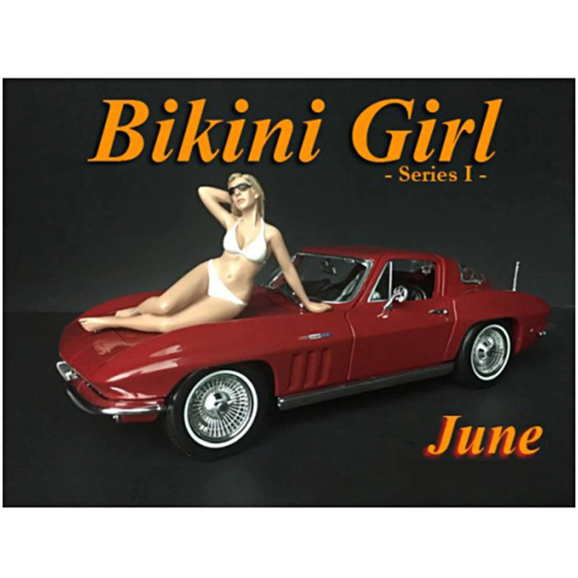 American Diorama Figurine - June Bikini Calendar Girl Polyresin for 1/18 Scale Models