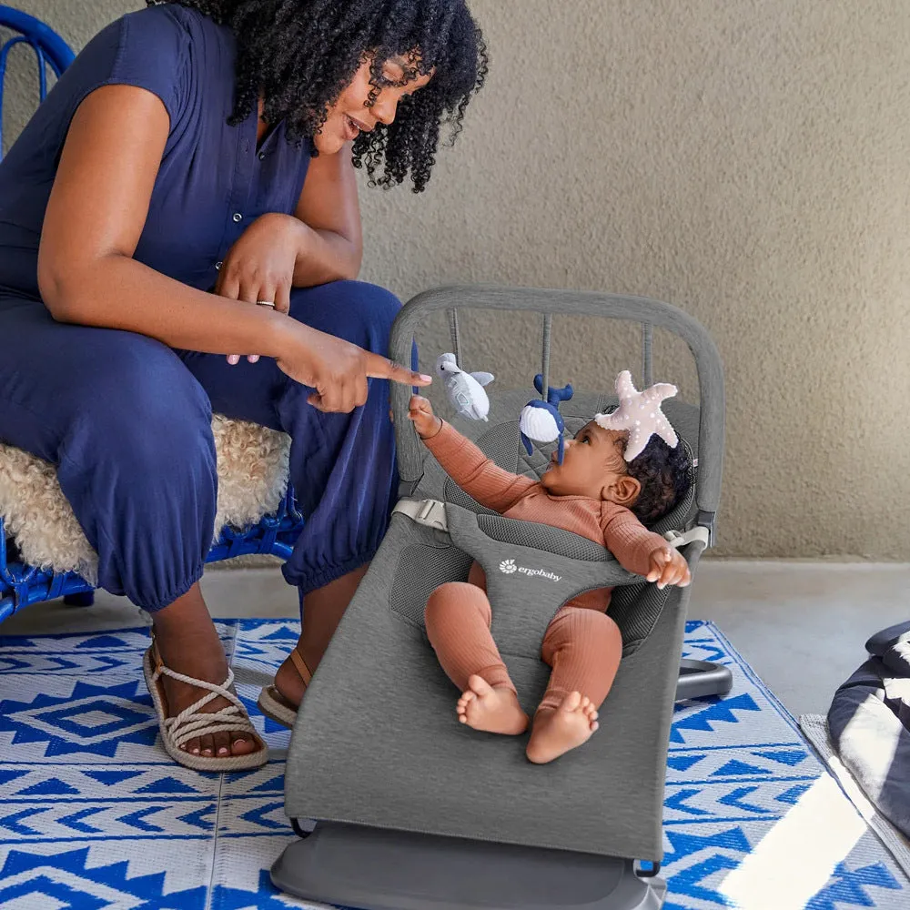 Ergobaby Evolve 3 In 1 Bouncer Toy Bar Ocean Wonder Charcoal Grey