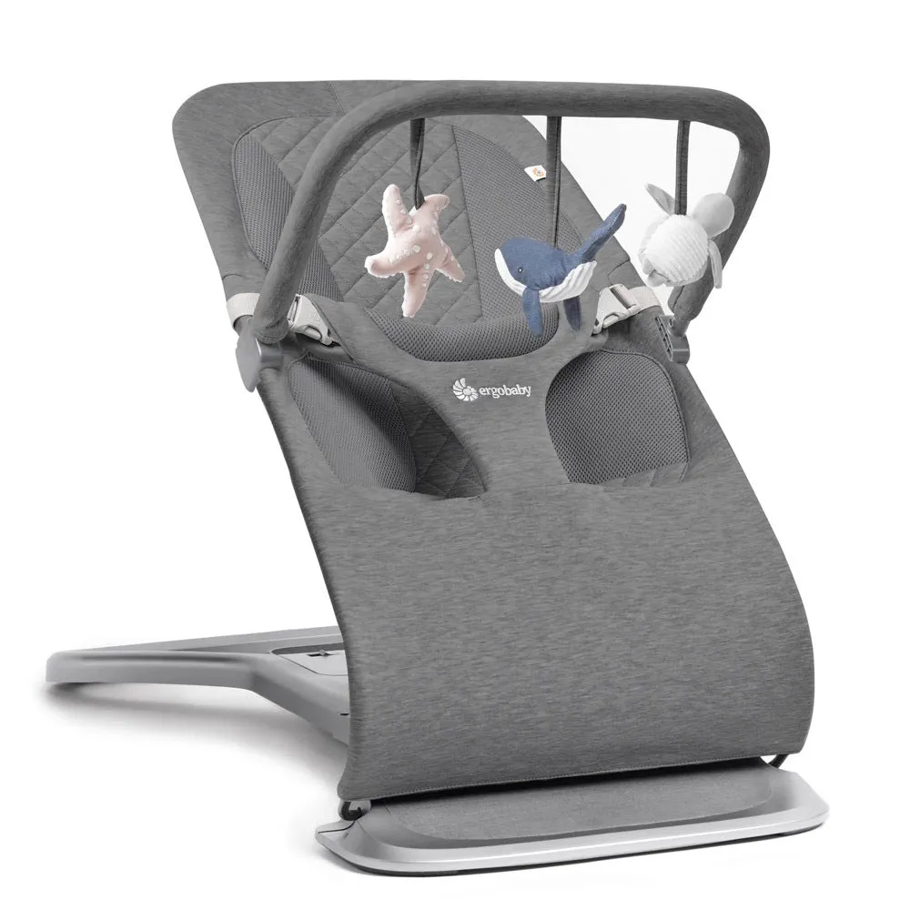 Ergobaby Evolve 3 In 1 Bouncer Toy Bar Ocean Wonder Charcoal Grey