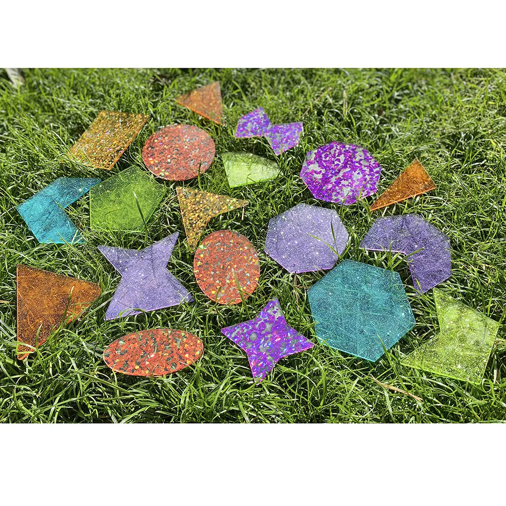 Glitter Panels 21-Piece Set | Acrylic Color and Shape Exploration for Sensory Play