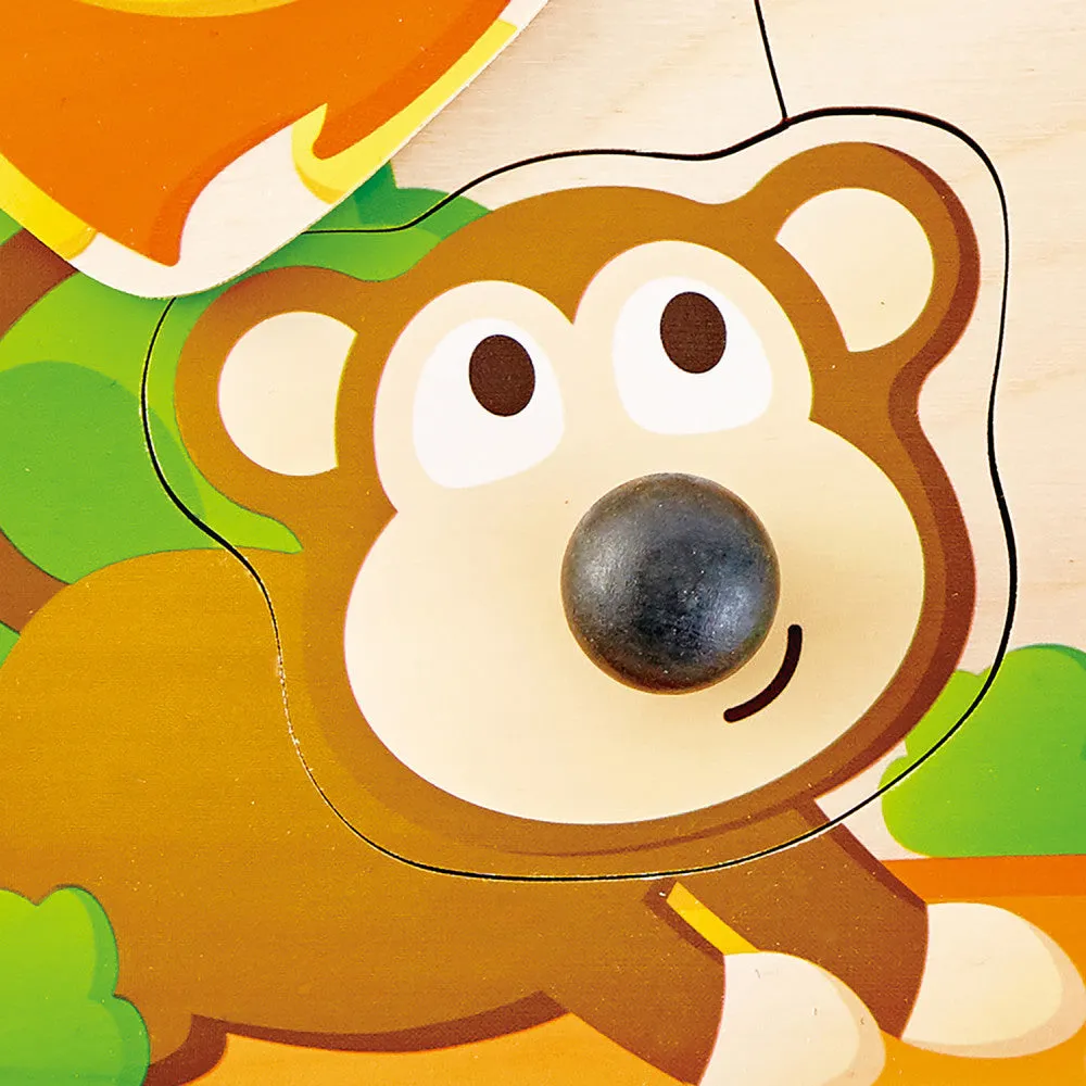 Hape Jungle Adventure Big Nose 4pc Wooden Puzzle