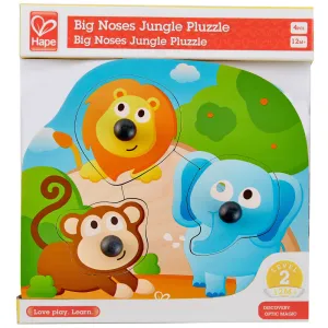Hape Jungle Adventure Big Nose 4pc Wooden Puzzle