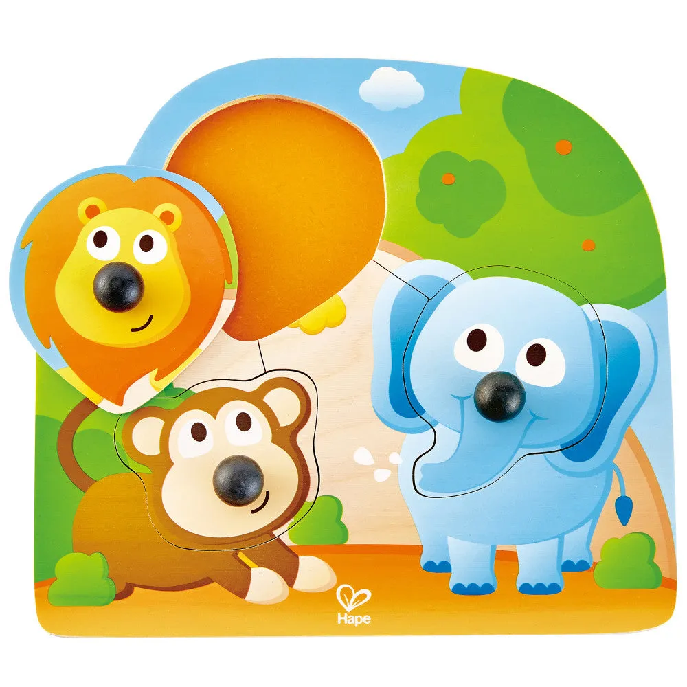 Hape Jungle Adventure Big Nose 4pc Wooden Puzzle