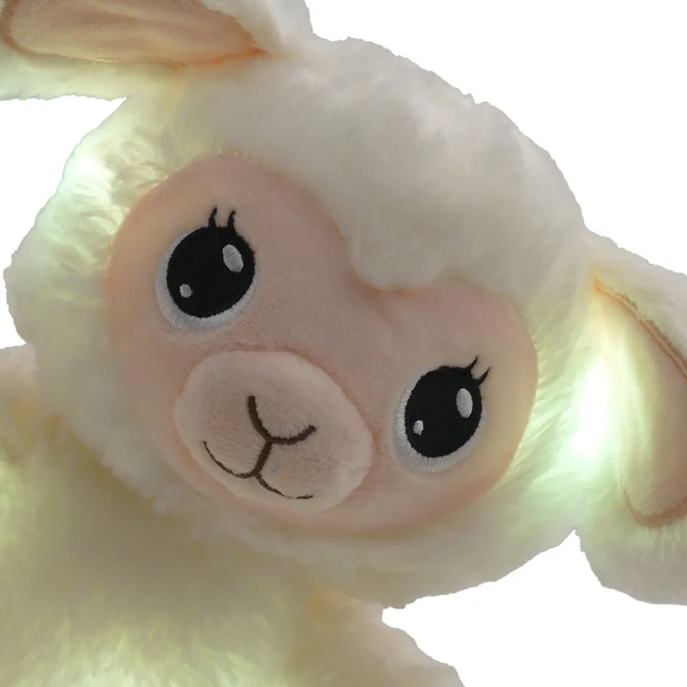 Happy Nappers Lullabrites 11.75 inch Musical Light Up Lamb - Cream & Tan