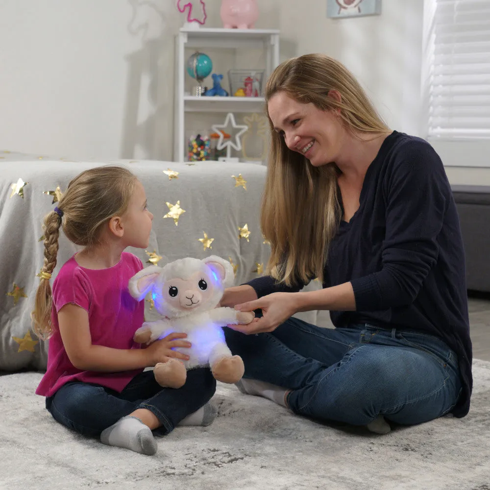 Happy Nappers Lullabrites 11.75 inch Musical Light Up Lamb - Cream & Tan