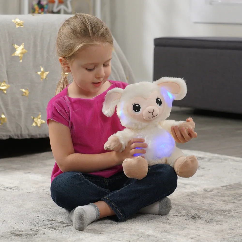 Happy Nappers Lullabrites 11.75 inch Musical Light Up Lamb - Cream & Tan
