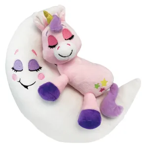 Happy Nappers Lullabrites Moon Pet 12 inch Interactive Unicorn - Pink-Purple