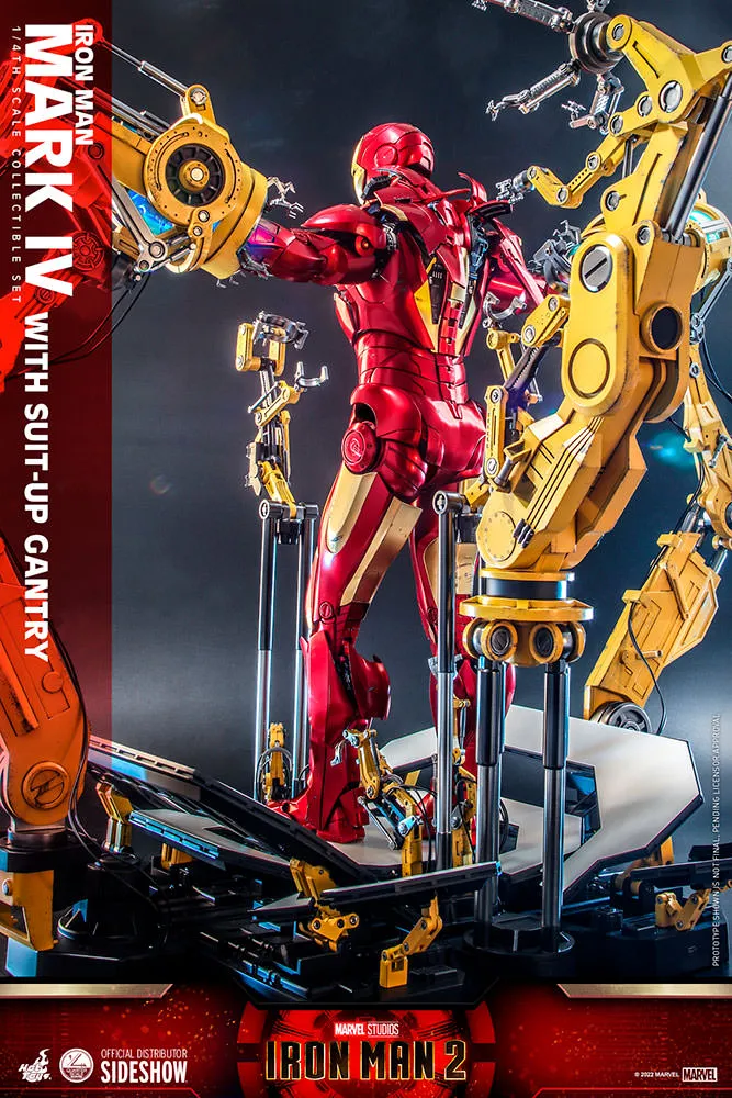 Hot Toys Quarter Scale Series Diecast -  Iron Man Mark IV With Suit-Up Gantry (Deluxe)