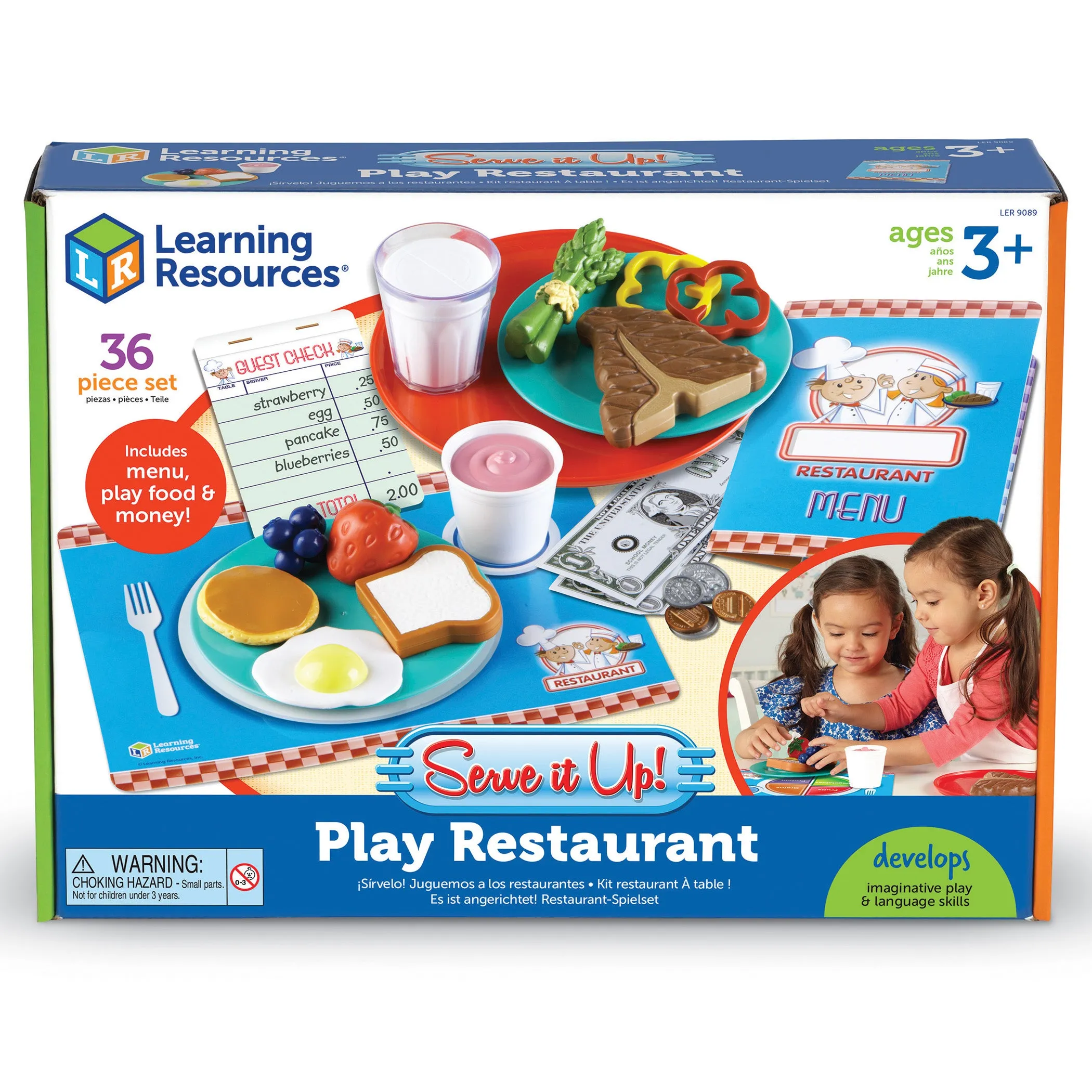 Learning Resources Serve It Up! Play Restaurant - Complete Pretend Playset