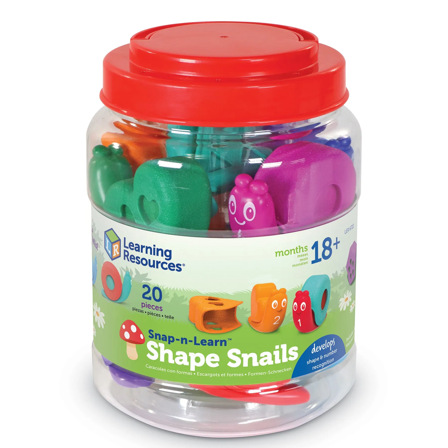 Learning Resources Snap-N-Learn Shape Snails - Educational Counting & Sorting Toy
