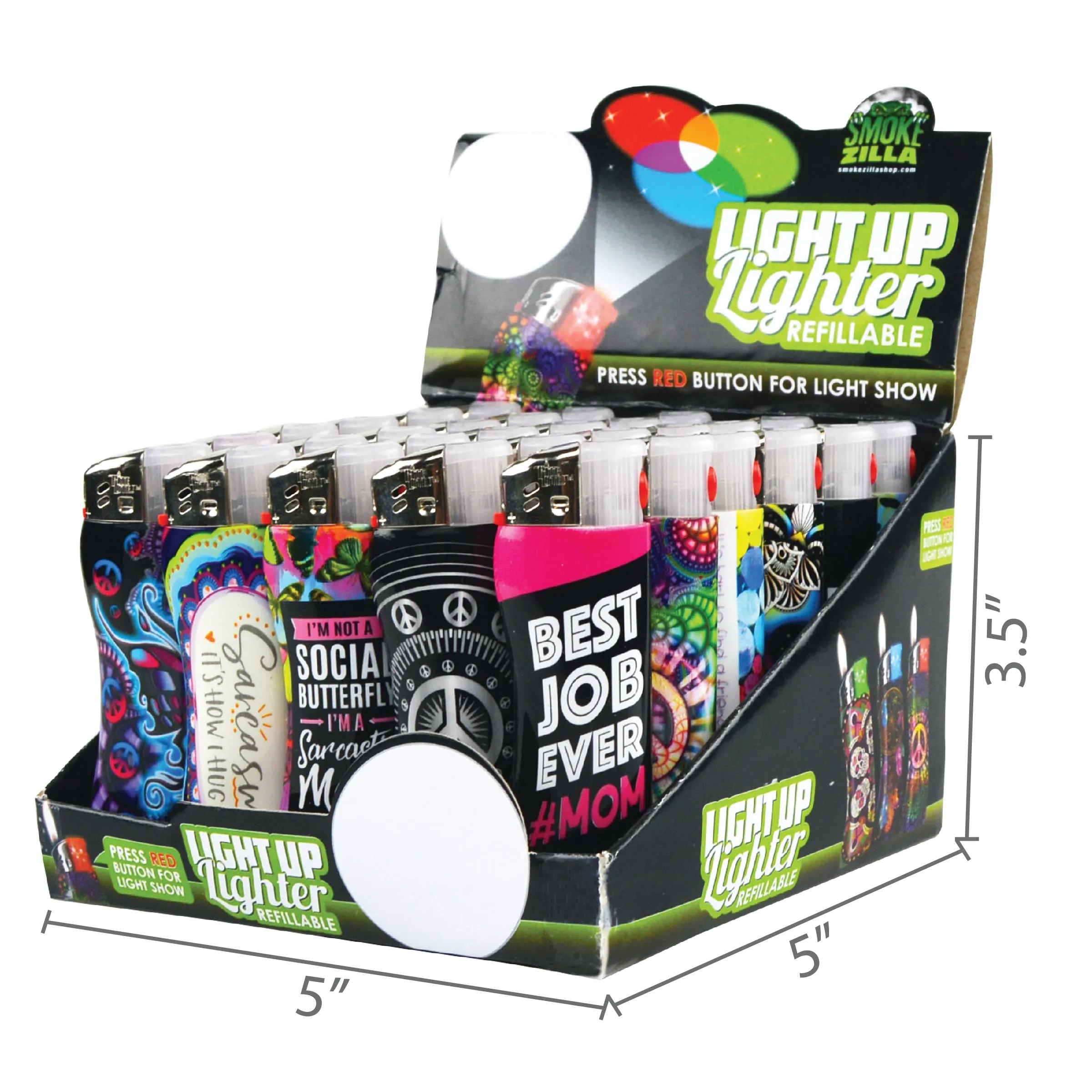 Light-Up Curve Lighter - 30 Pieces Per Retail Ready Display 20735