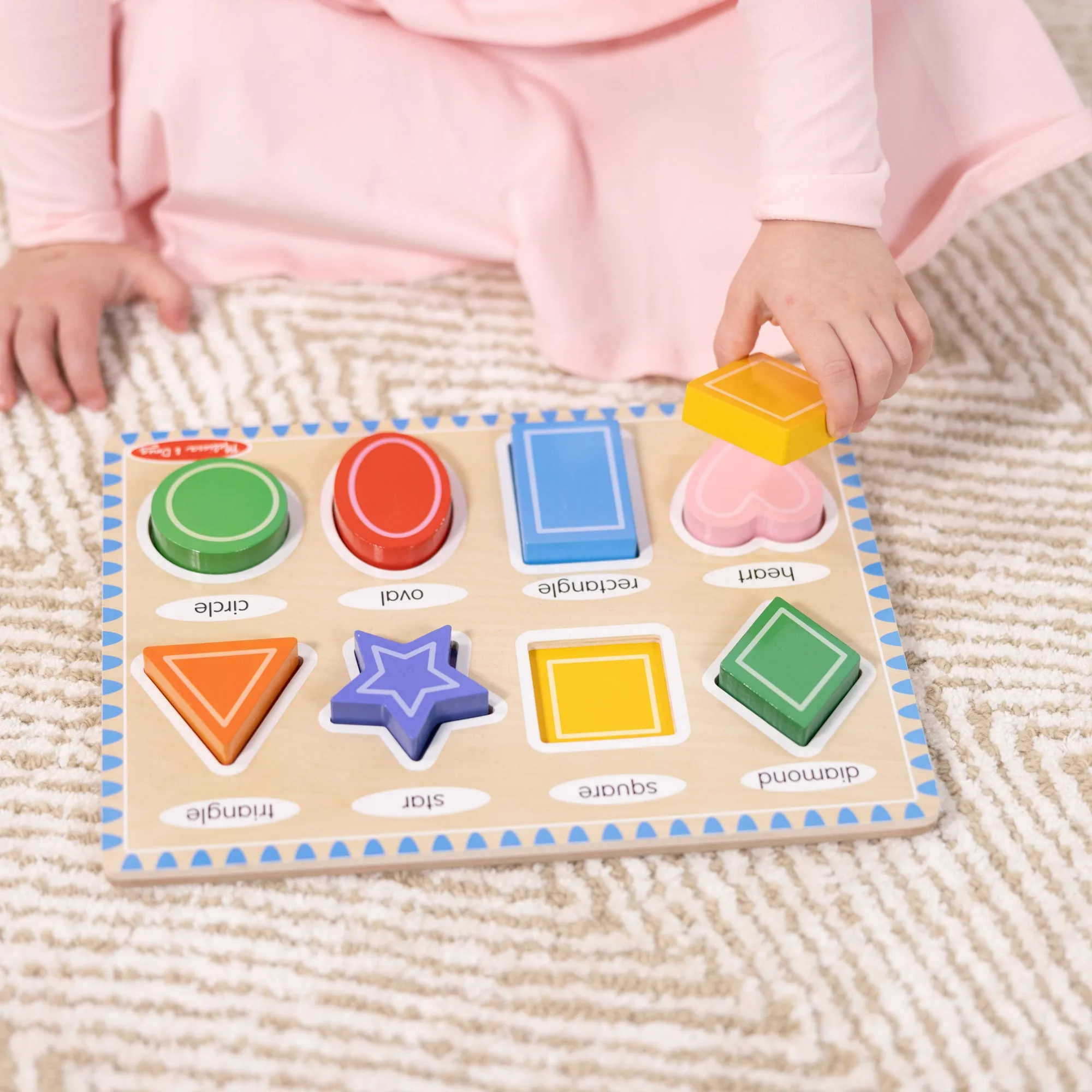 Melissa & Doug Bright Shapes 8-Piece Wooden Chunky Puzzle