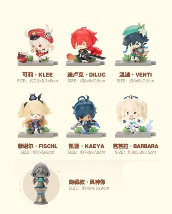 Mihoyo Genshin Impact Battle Stance Series Mondstadt Edition Trading Figures Box Set of 6
