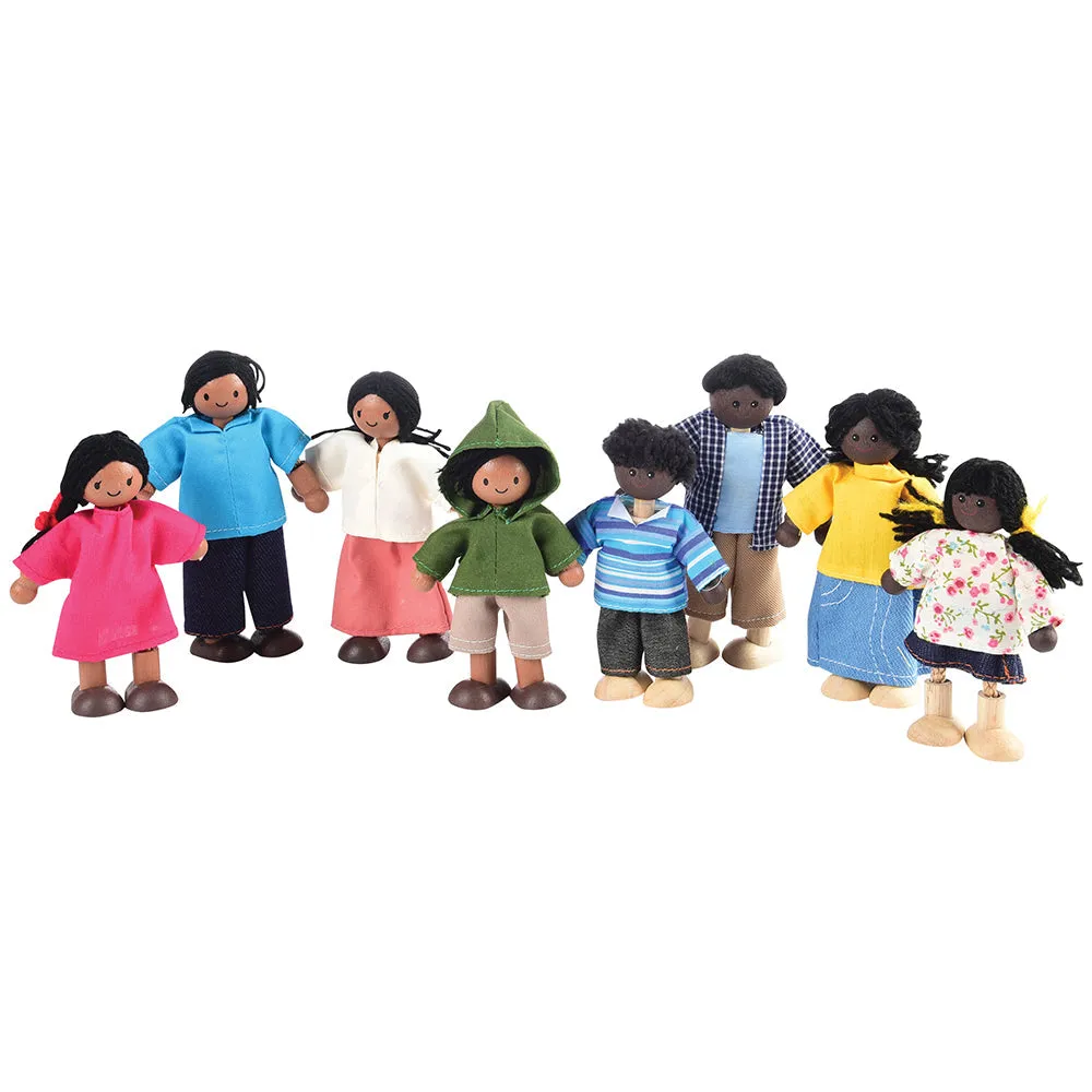 Posable Multicultural Wooden Doll Families | 4 Sets | 16 Pieces