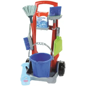 Theo Klein 8-Piece Pretend Play Cleaning Trolley Set with Miele Vacuum