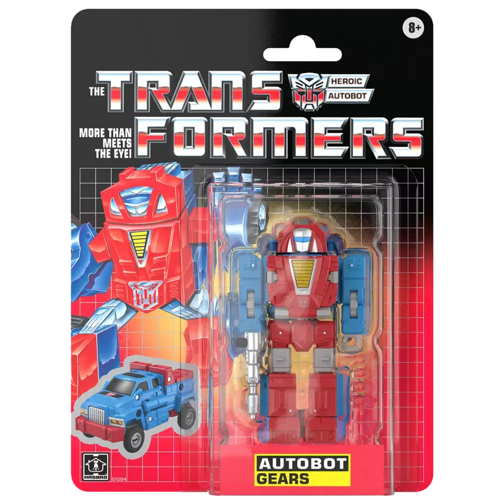 Transformers G1 Retro Carded Autobot Gears Action Figure