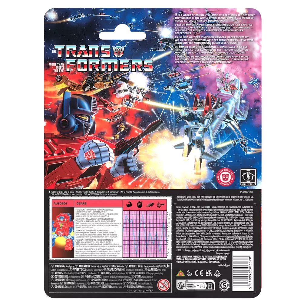 Transformers G1 Retro Carded Autobot Gears Action Figure